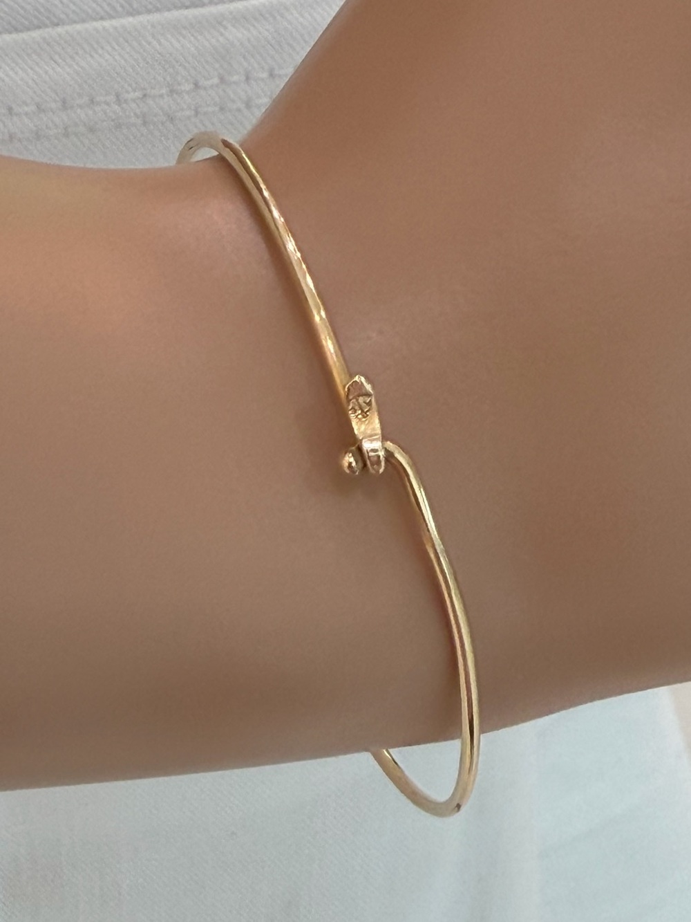 Vintage 14K Yellow Gold Classic Minimalist Bracelet, Stackable, Charms, Hook On